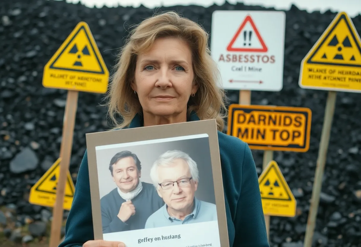 Wife holding a photo of her late husband related to asbestos exposure