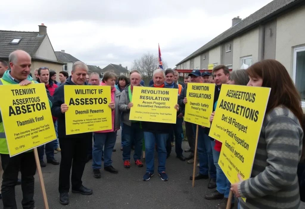 Residents of Grenagh discussing health concerns over asbestos discovery