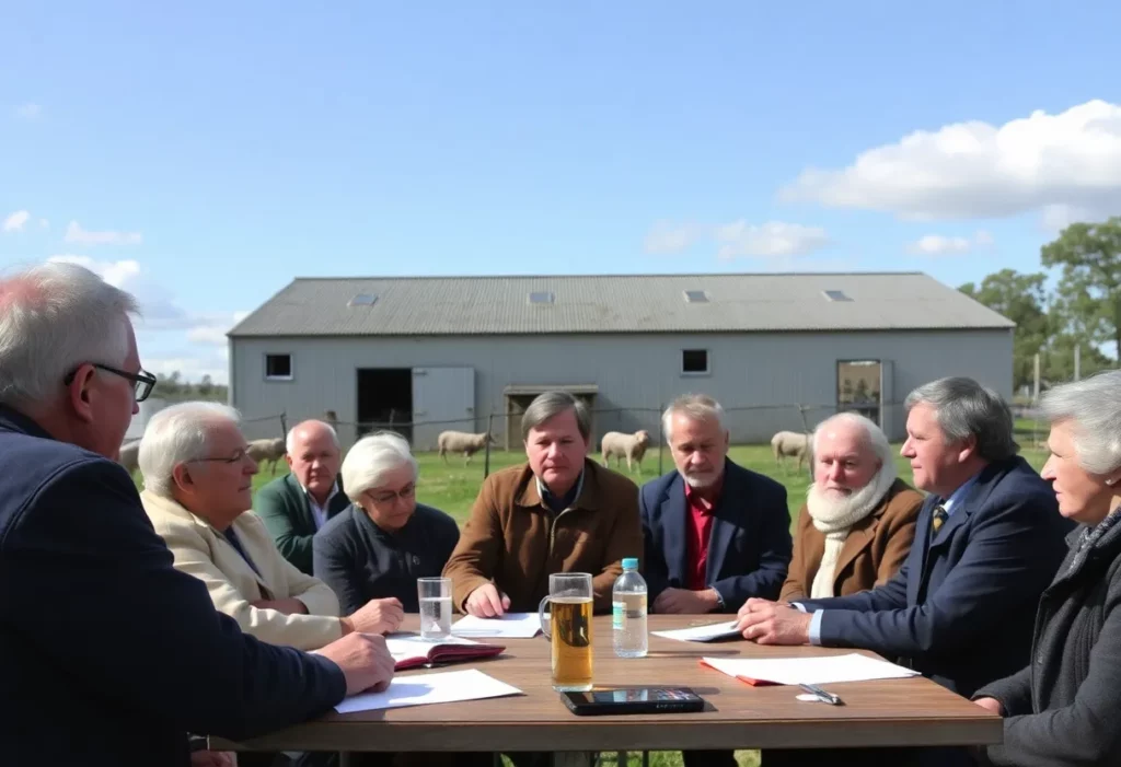Residents discussing health risks from asbestos in Grenagh