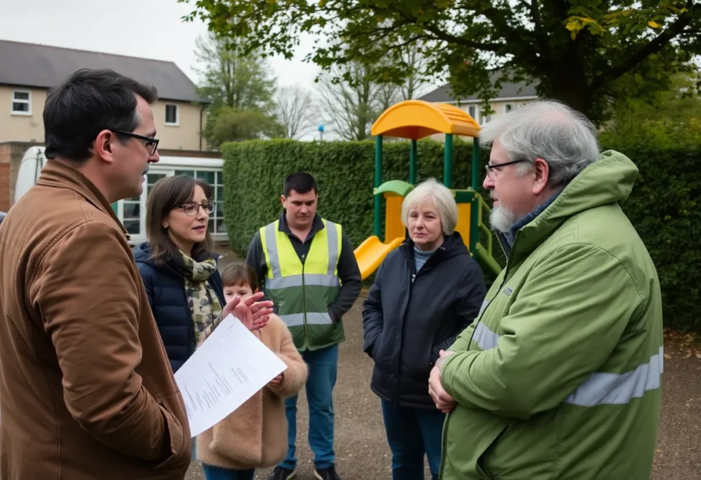 Community residents discussing asbestos concerns in Grenagh