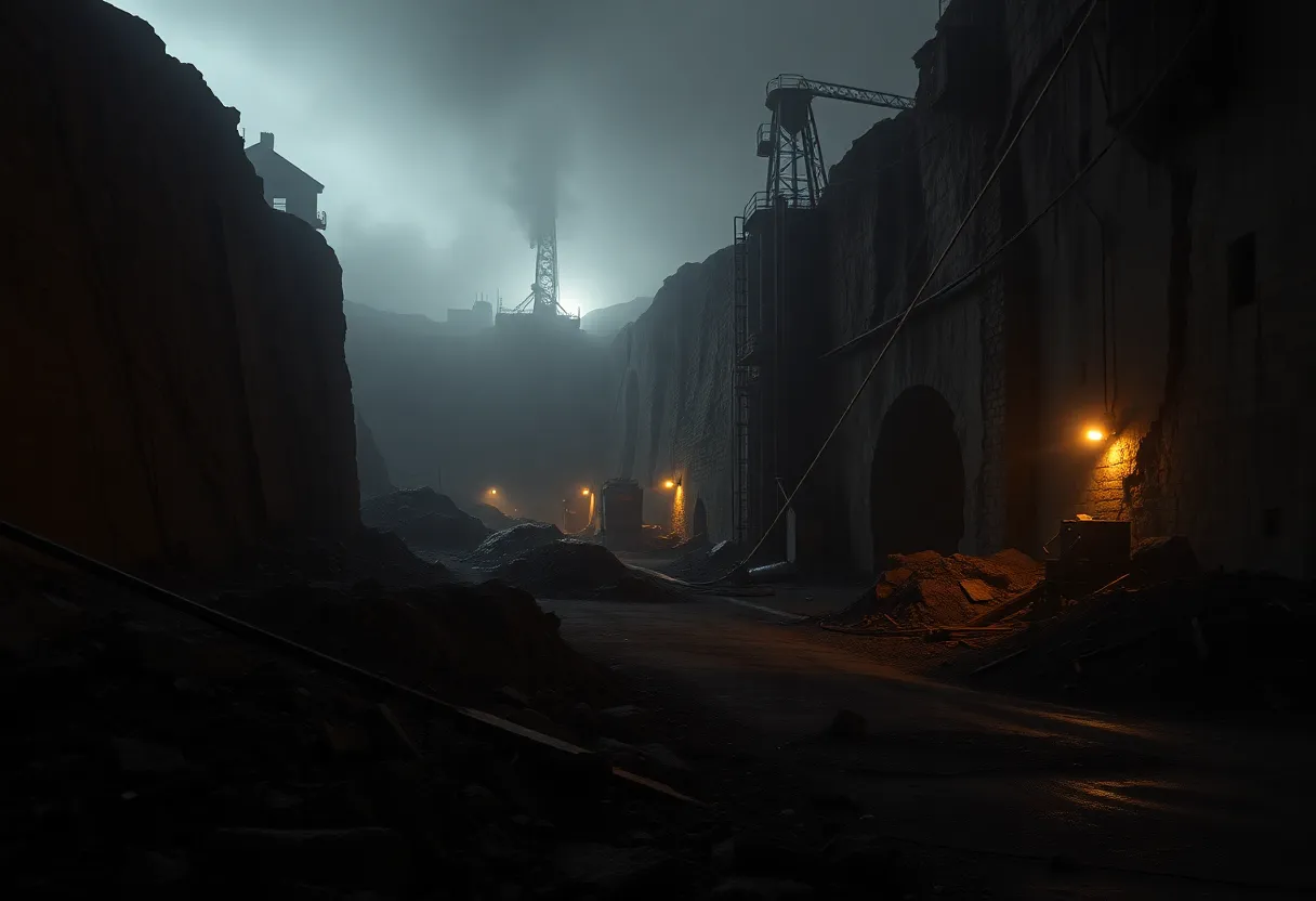 Deserted coal colliery representing asbestos exposure risks