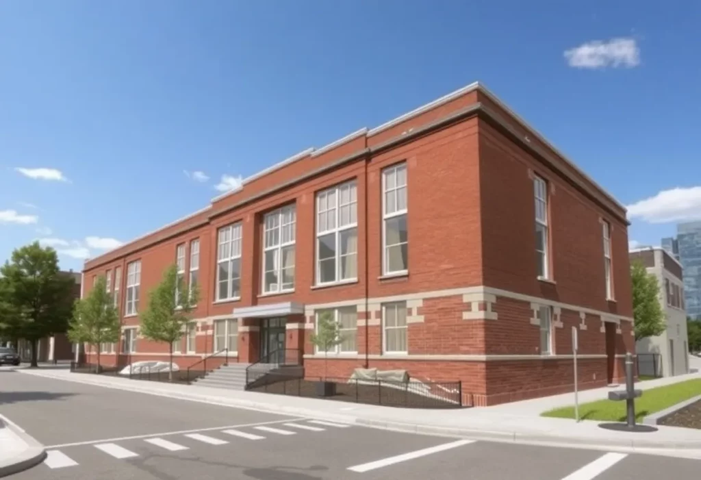 Rendering of the demolition site for Clay School in Wheeling