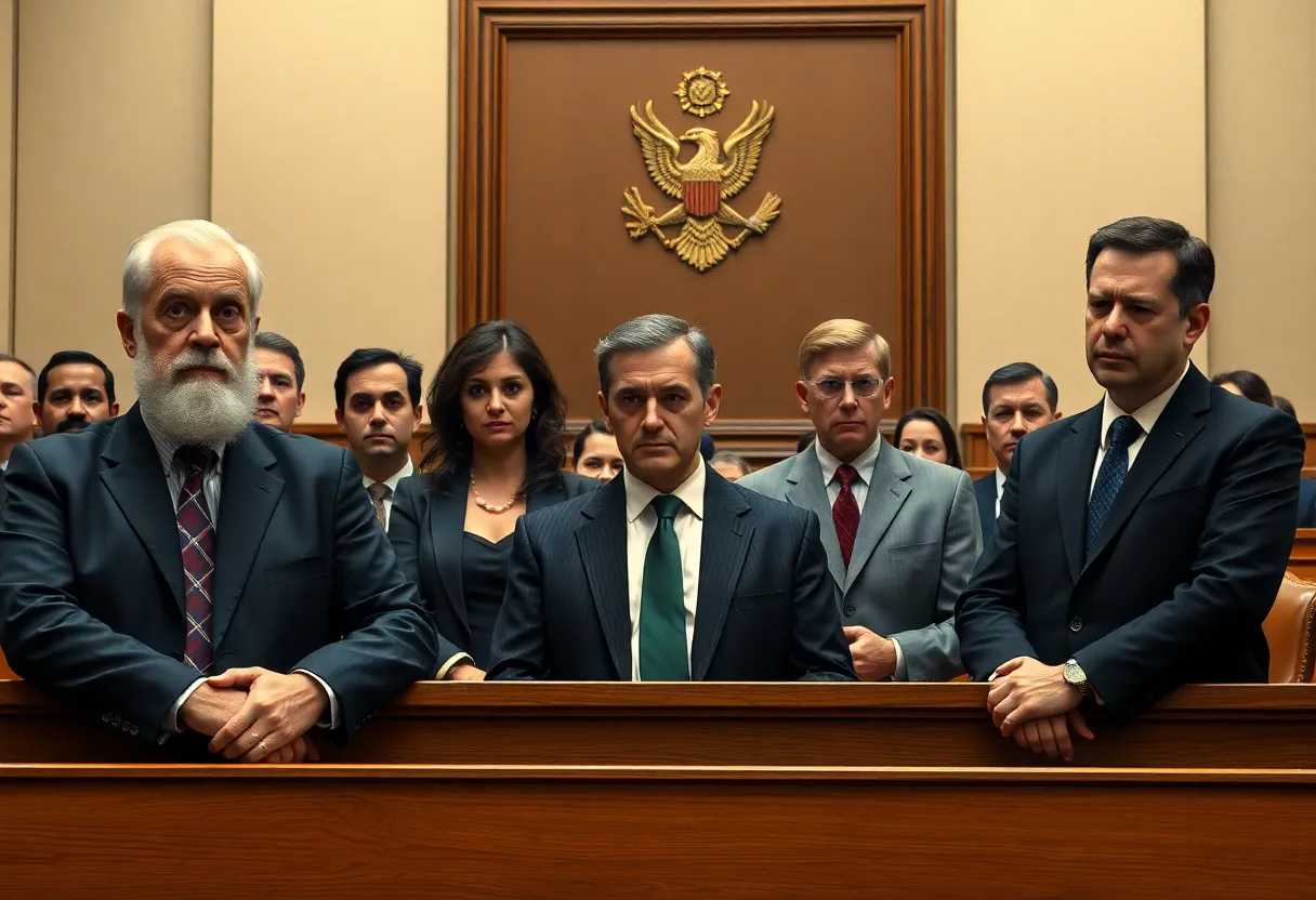 Courtroom scene during the asbestos corruption trial