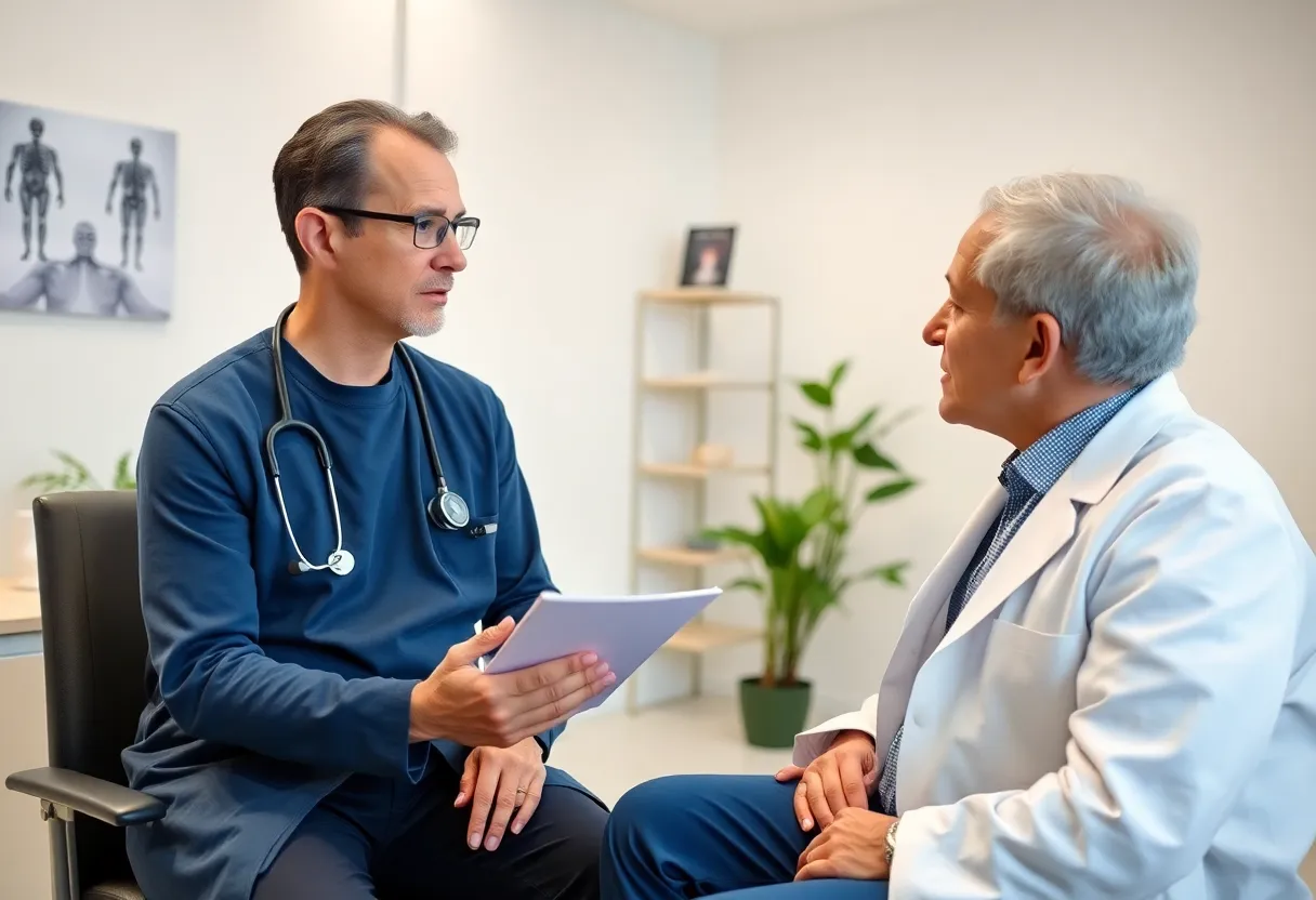 Doctor discussing mesothelioma prognosis with patient