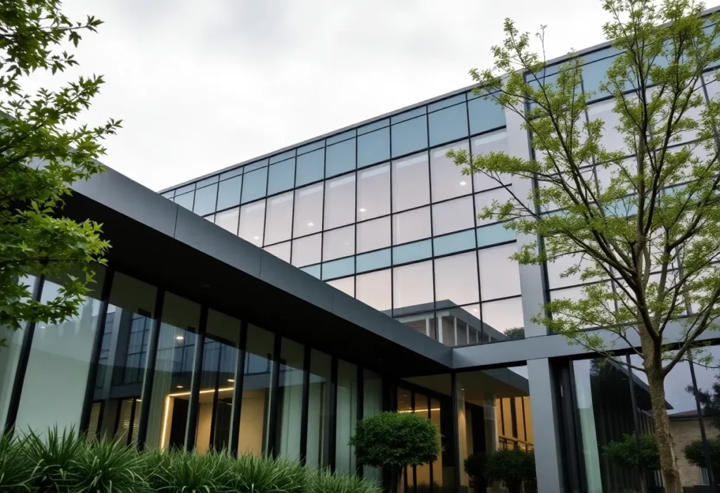 Office building illustrating growth in asbestos services