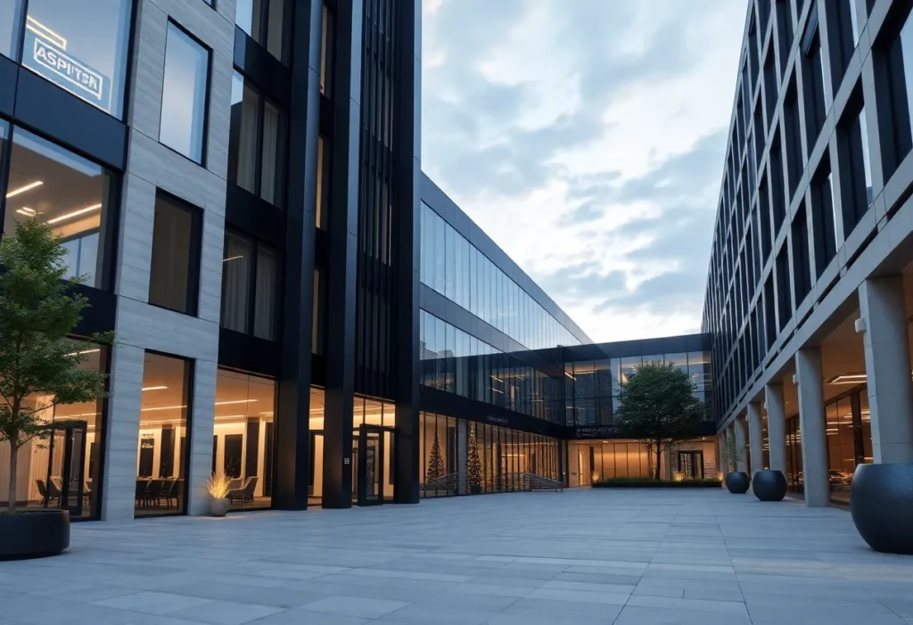 Corporate building symbolizing growth in the asbestos management industry