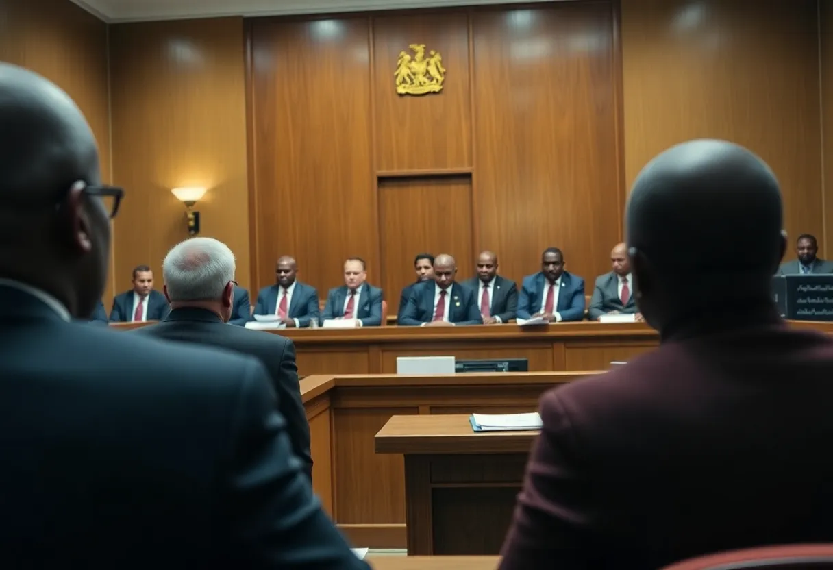 Inside the Free State High Court during the asbestos roof removal trial.