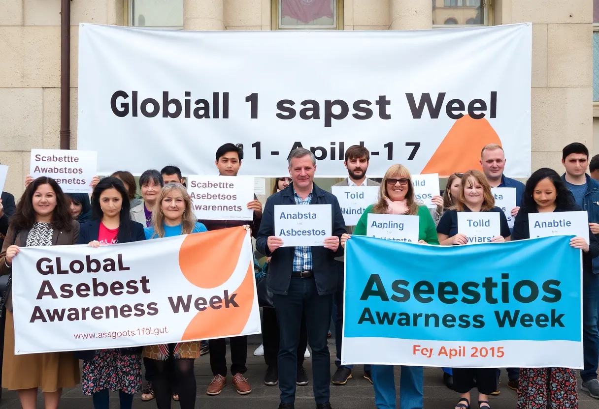 Diverse group promoting Global Asbestos Awareness Week