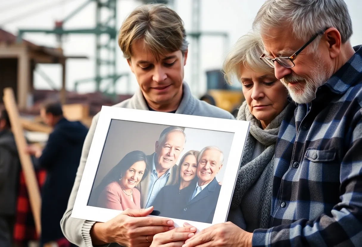 Family grieving over the loss of a member due to mesothelioma