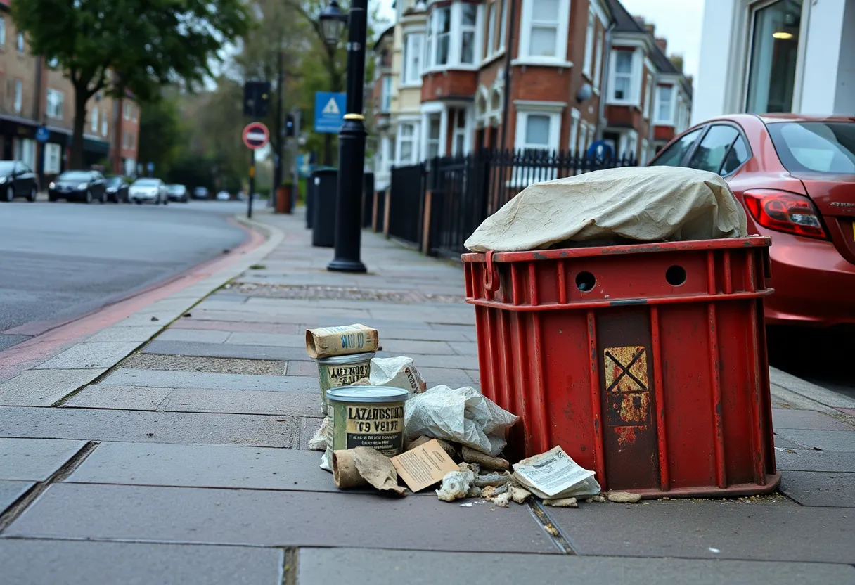 Asbestos waste left on a Bristol street, posing safety risks