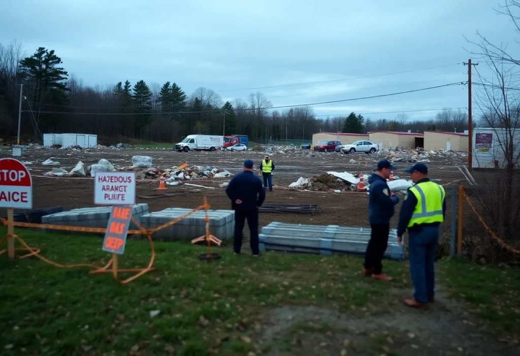 Contaminated area of the former movie theater in New Windsor