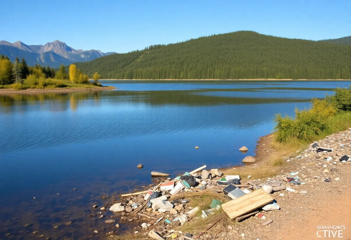 Illegal dumping of hazardous materials near Postill Lake in Okanagan.