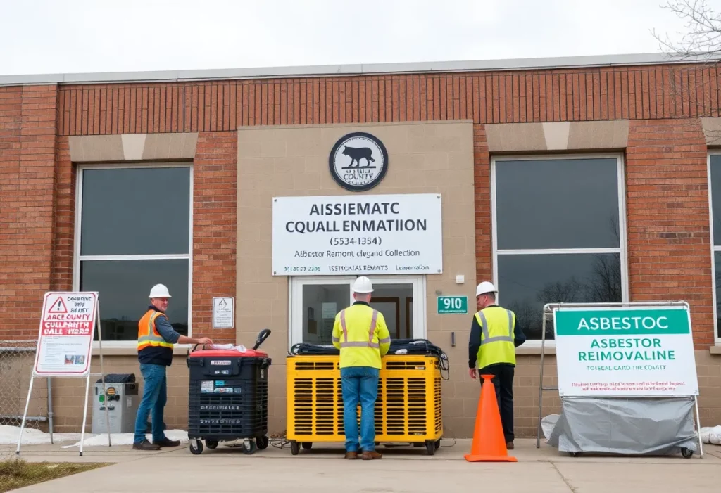 Construction work on Isabella County administration building for asbestos removal