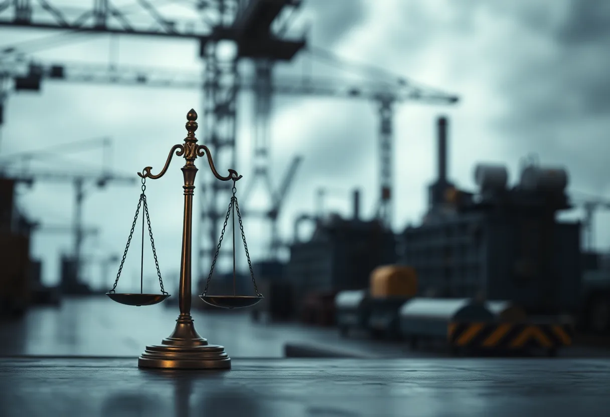 Symbol of justice related to asbestos exposure cases