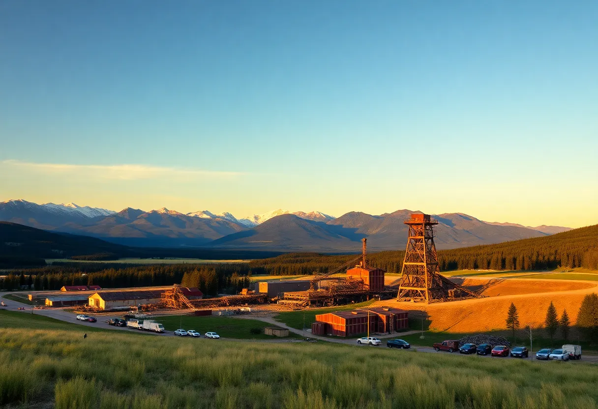 View of Libby, Montana showcasing the mountains and mining site.