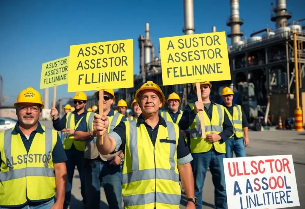 Workers protesting against asbestos exposure in Louisiana