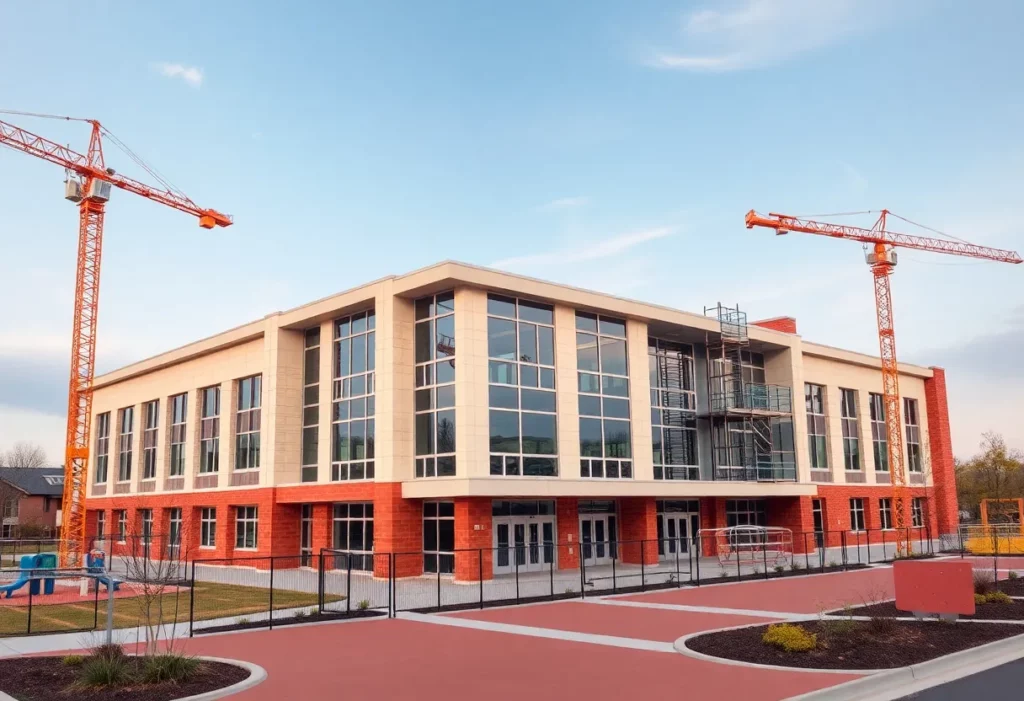 New Malad Elementary School being constructed with playground area
