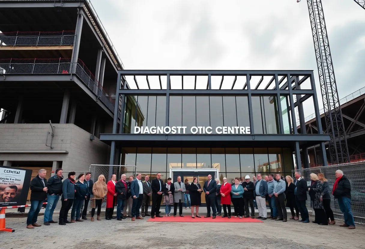 Construction site of the Mansfield Community Diagnostic Centre under progress