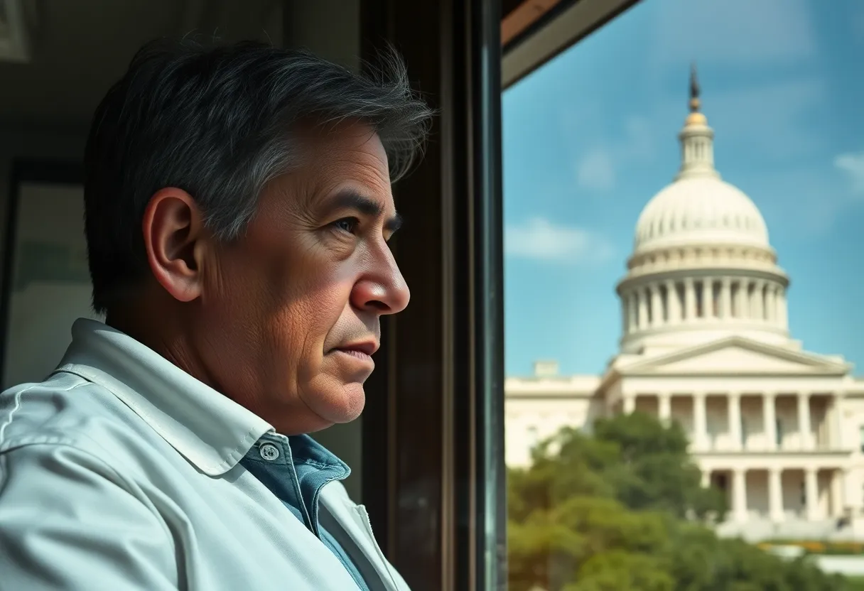 A medical marijuana patient looking out of a window, symbolizing barriers to access.