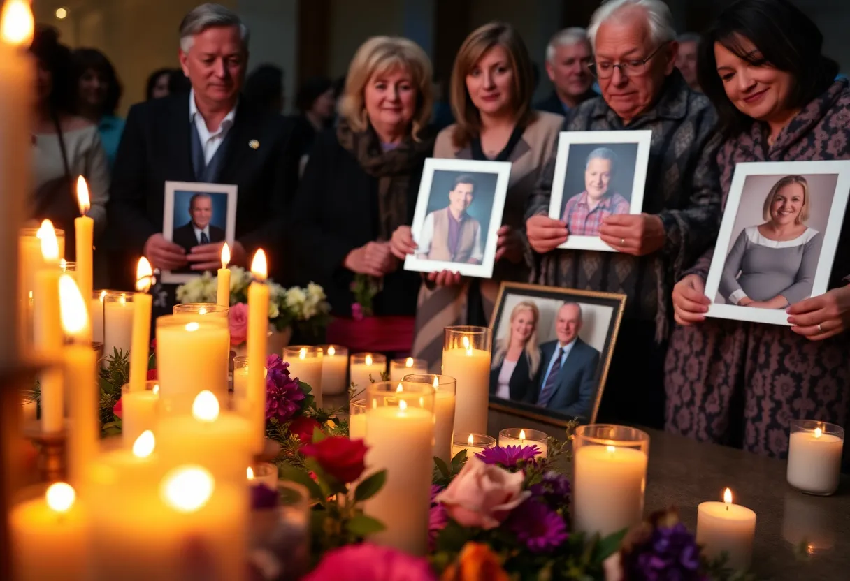 Memorial service honoring individuals affected by mesothelioma and asbestos exposure.