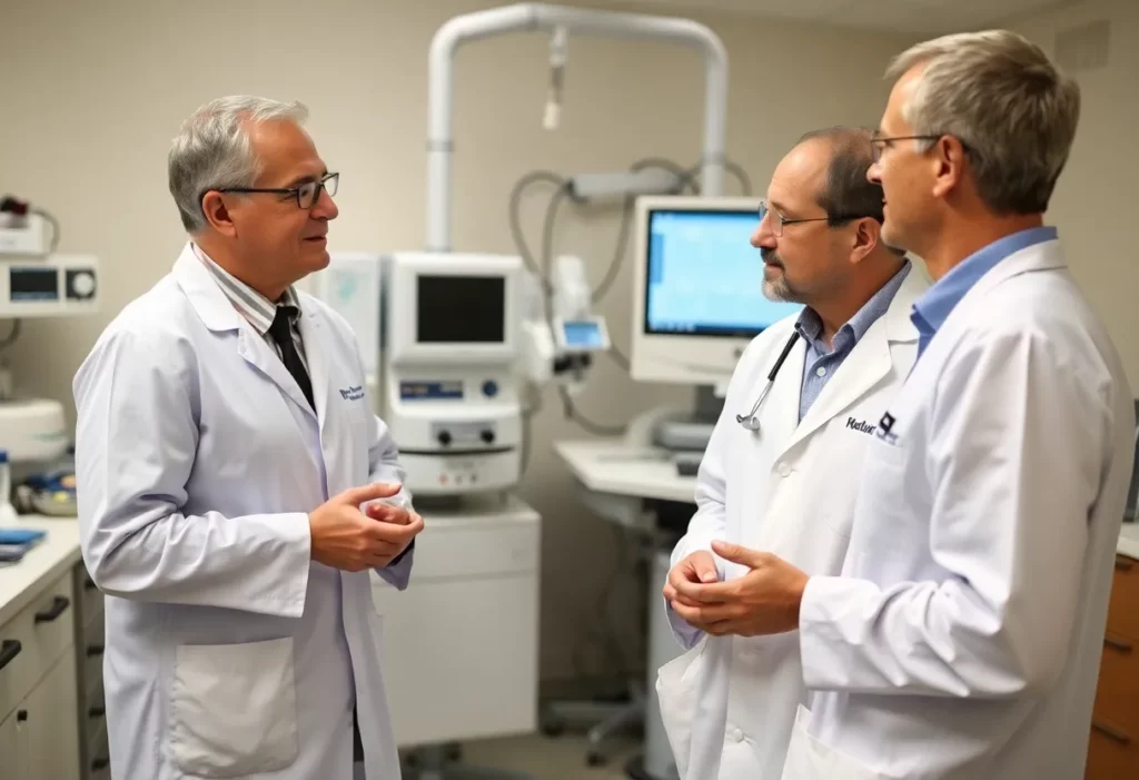 Scientists collaborating on mesothelioma treatment research