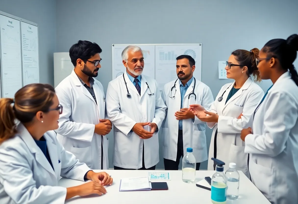 Medical researchers discussing cancer treatment advancements