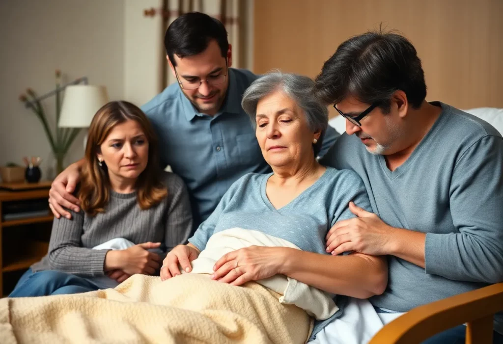 Family supporting a mesothelioma patient
