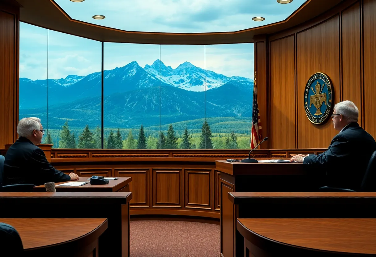 Montana courtroom representing the discussion on asbestos legislation