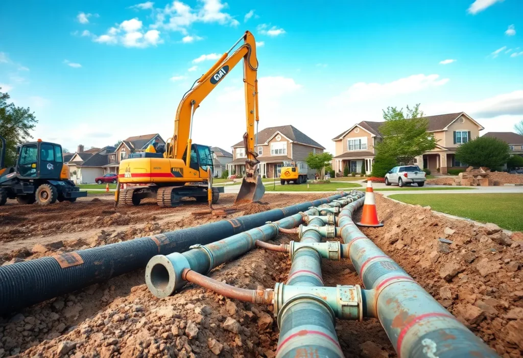 Construction of waterline replacement in North Huntingdon
