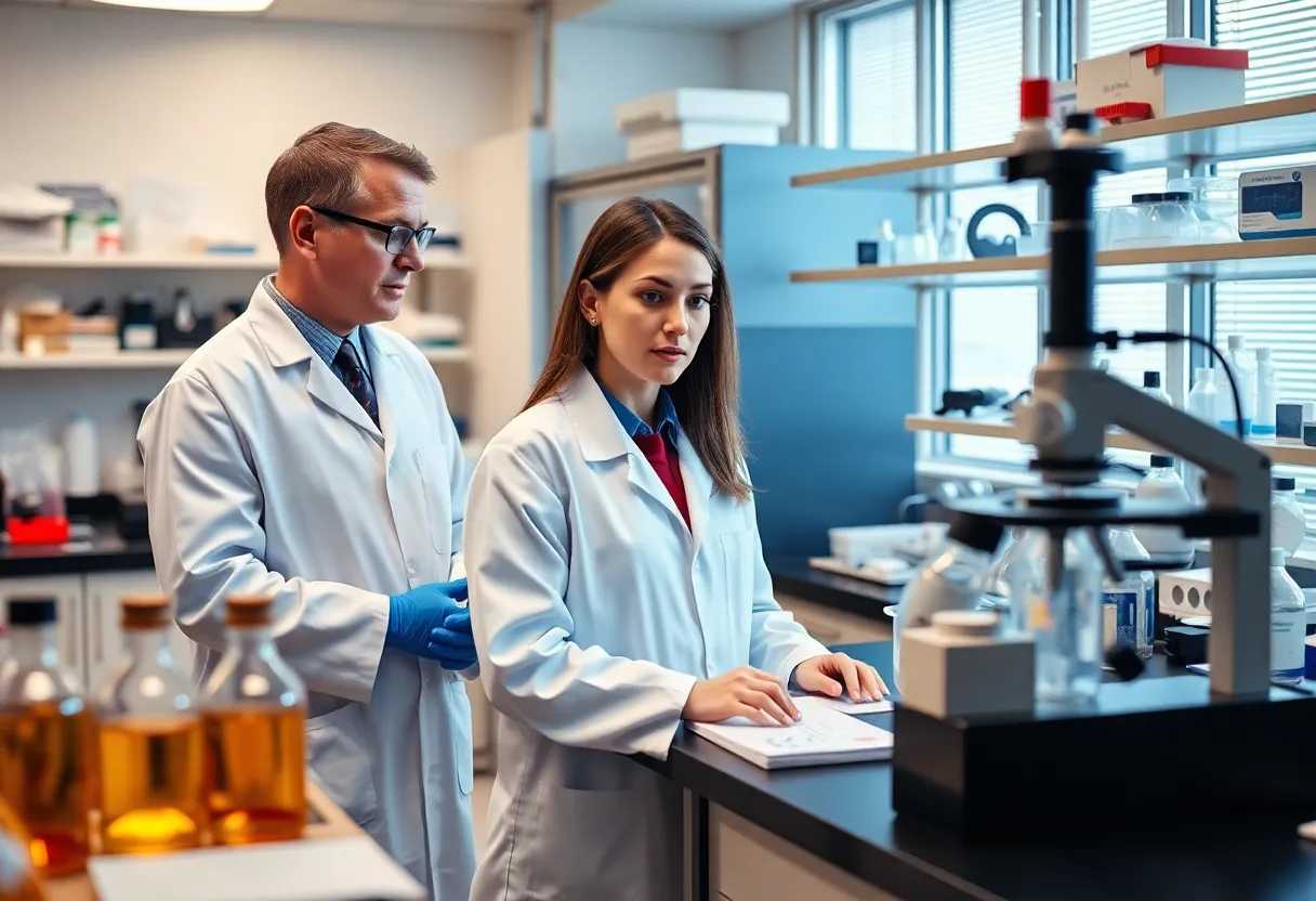 Scientists working on advanced cancer treatments