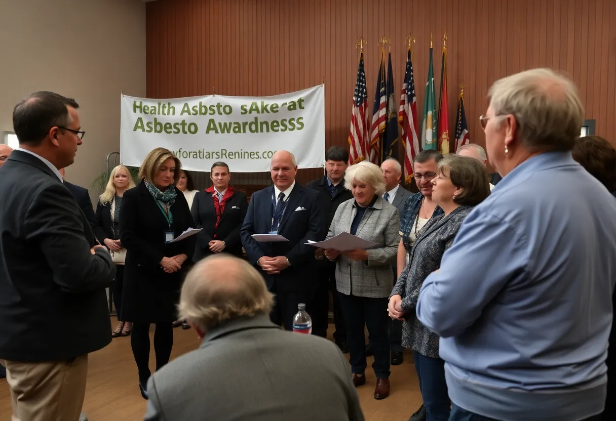 Community memorial for RAF veteran highlighting asbestos awareness