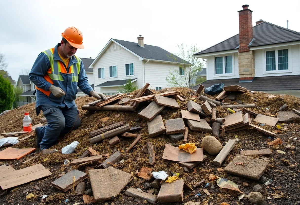 Roofing contractor illegally dumping asbestos materials