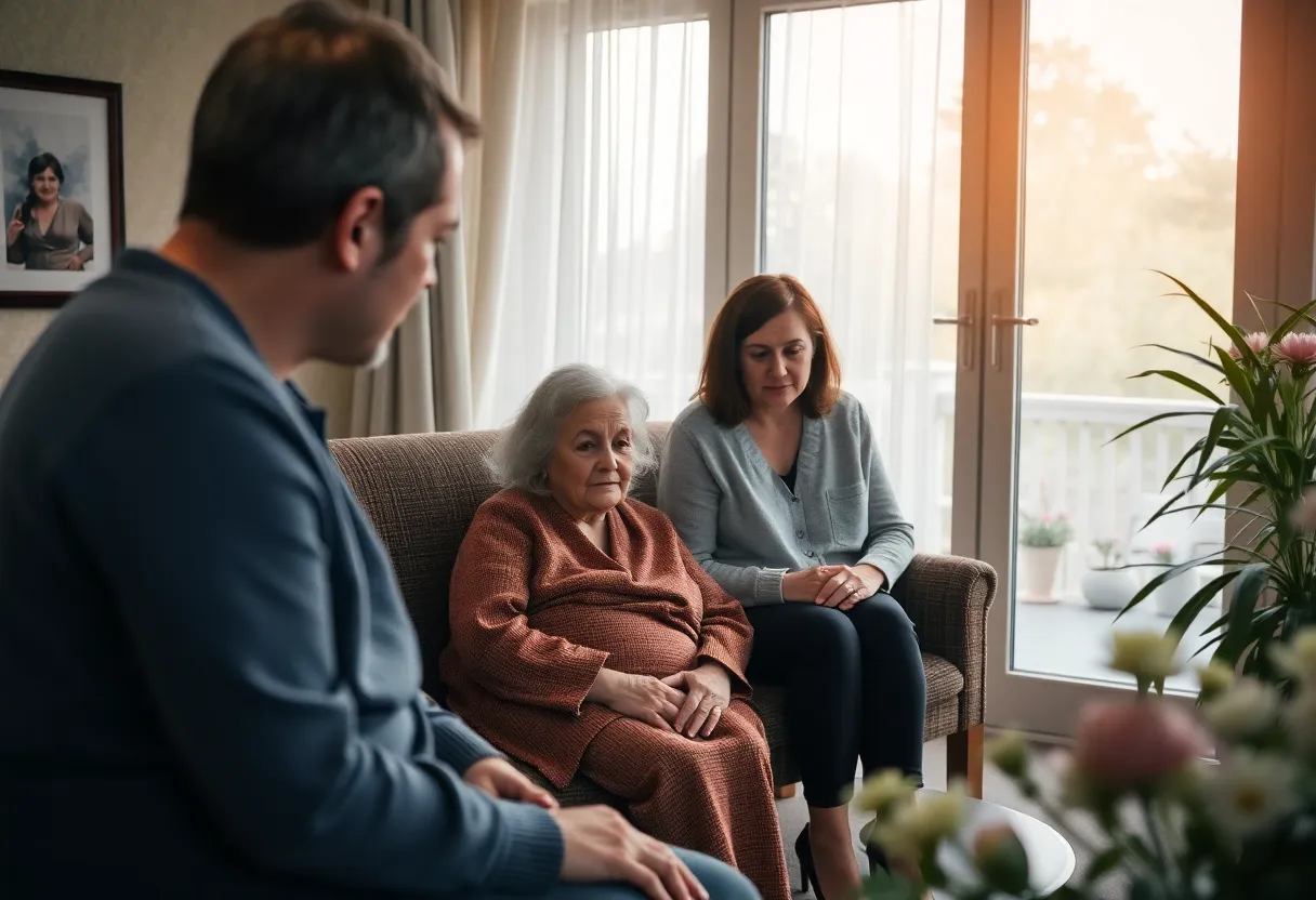 Family reflecting at Salisbury Hospice