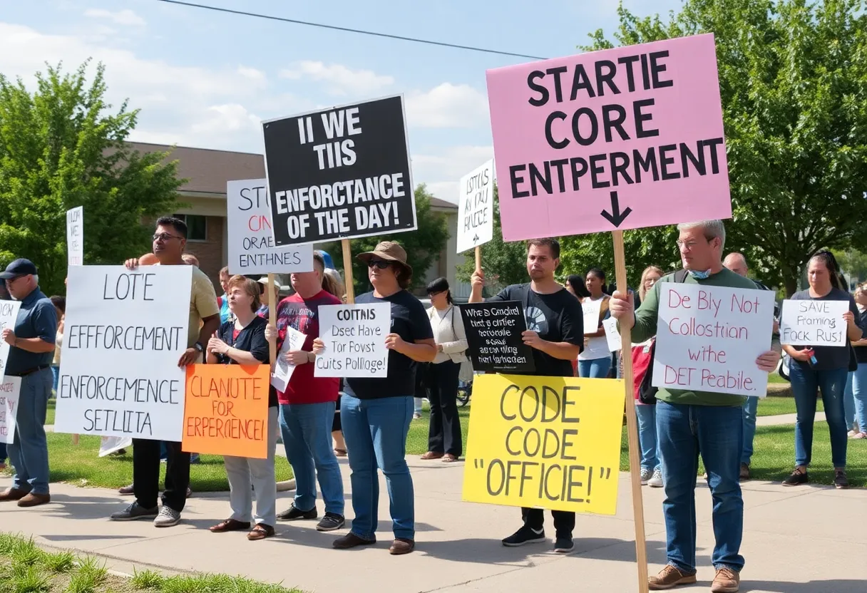 Residents protesting code enforcement practices in Sedalia