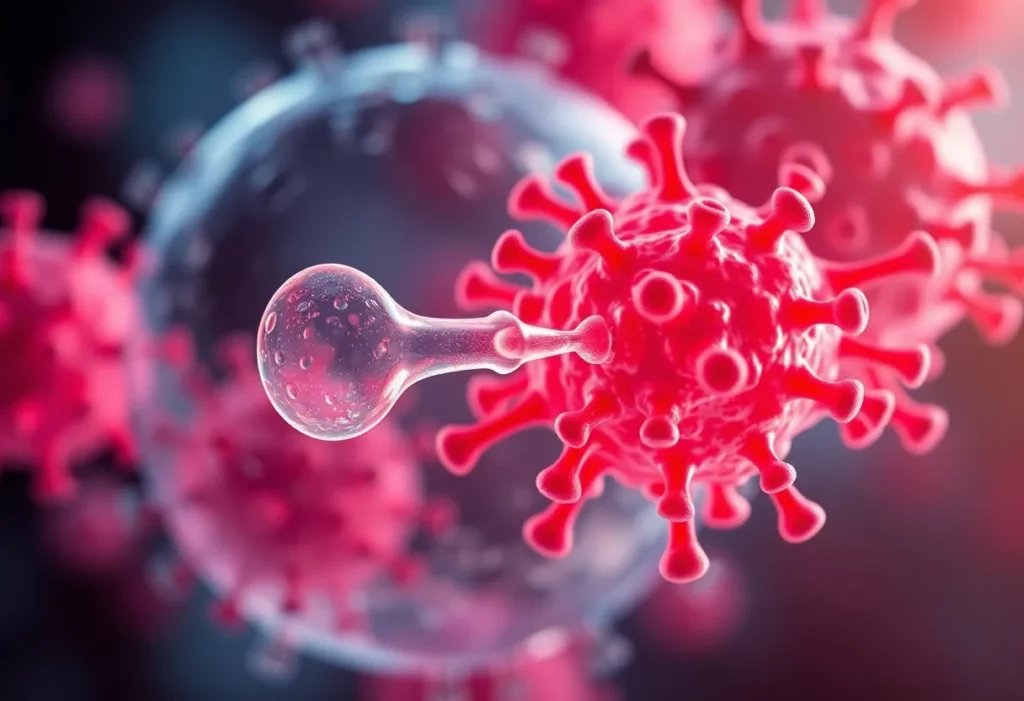 Illustration showing soluble mesothelin and its effect on cancer therapies.