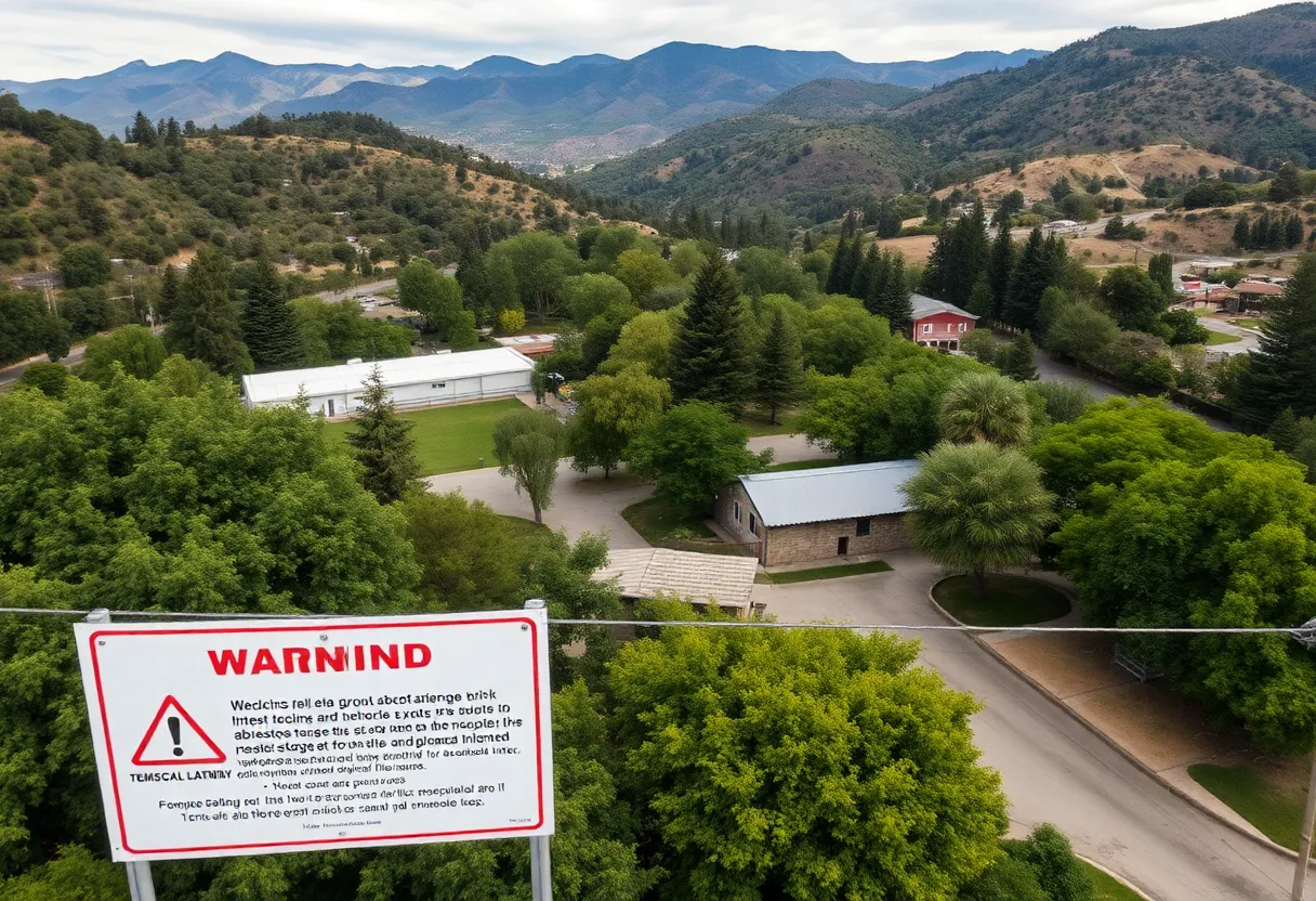 Warning signs about asbestos at Temescal Gateway Park