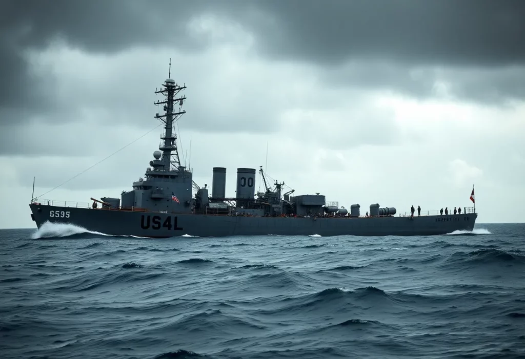 USS Keppler naval destroyer sailing in the sea