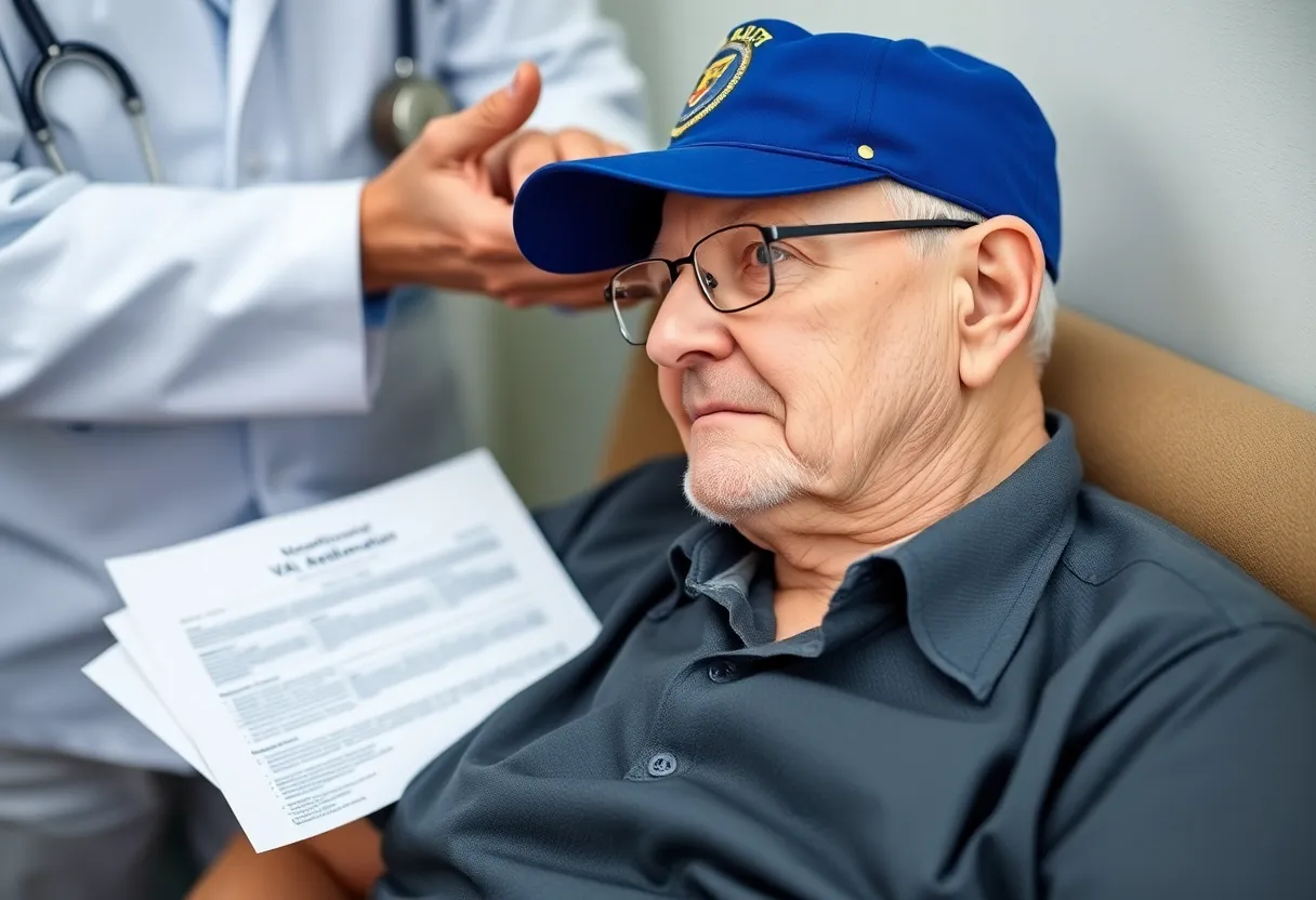 A veteran being supported with mesothelioma benefits and legal aid.