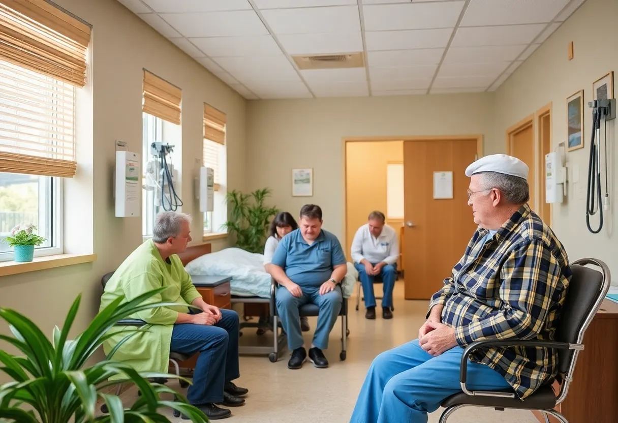 Veterans receiving healthcare services in a community clinic