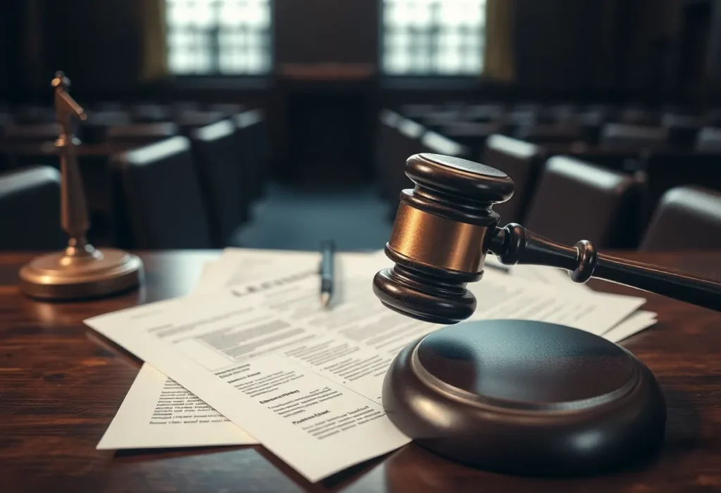 Legal action imagery representing Whole Foods asbestos lawsuit