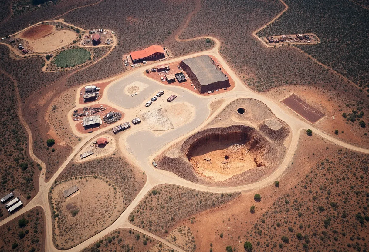 Aerial view of the abandoned Wittenoom asbestos mining town