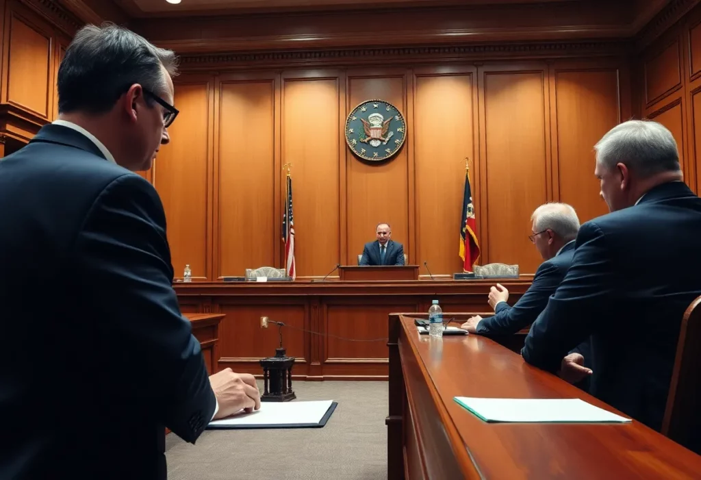 A courtroom during the asbestos corruption trial in Bloemfontein.