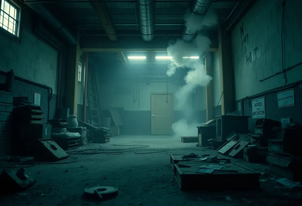 Visual representation of the dangers of asbestos exposure in industrial settings