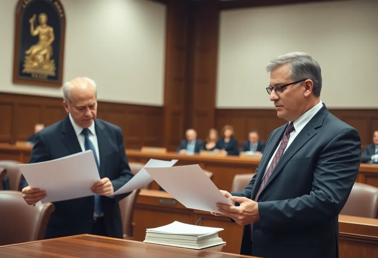 Lawyers and documents in an asbestos litigation case