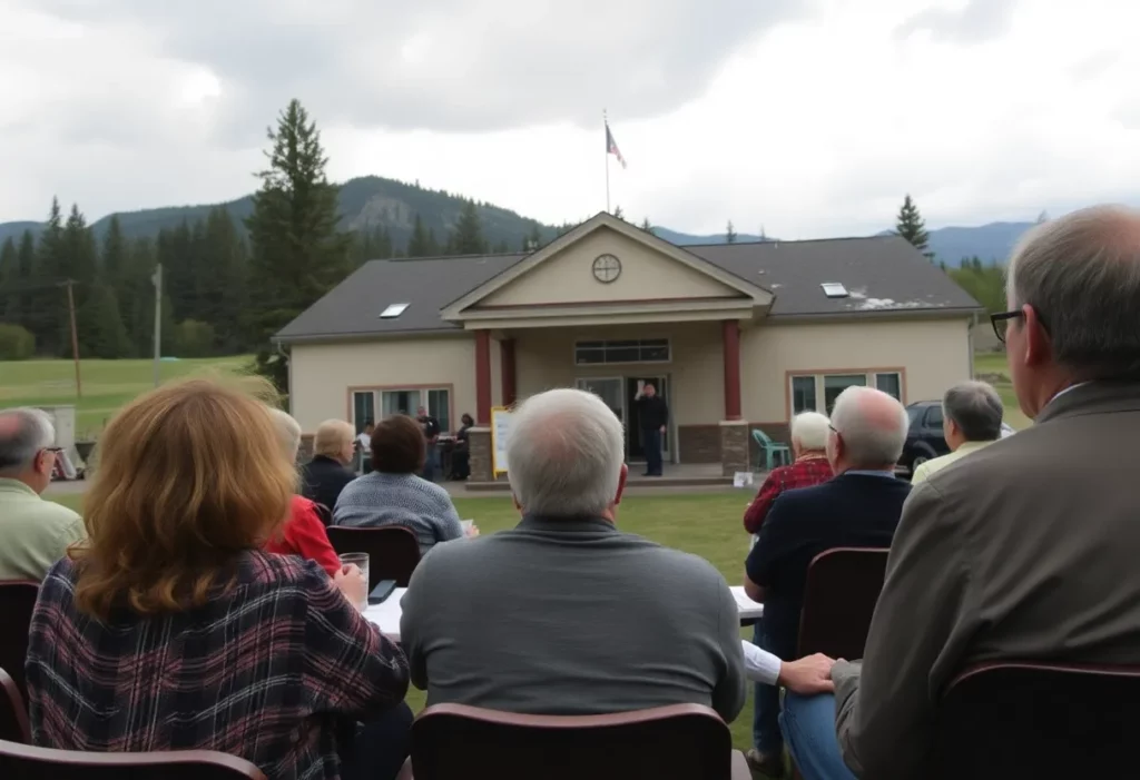 Residents discussing asbestos clinic closure in Libby