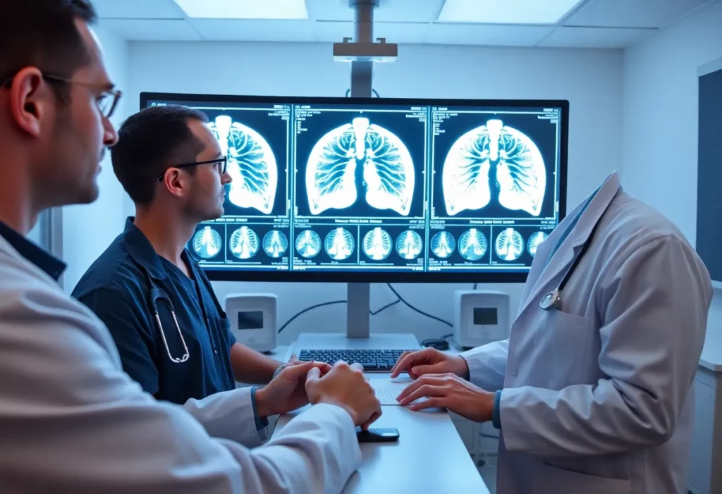 Medical analysis of lung scans related to asbestos exposure