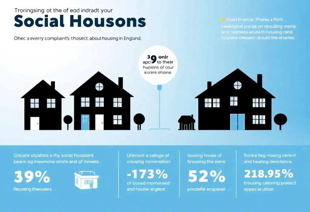 Infographic depicting the soaring complaints related to social housing conditions in England.