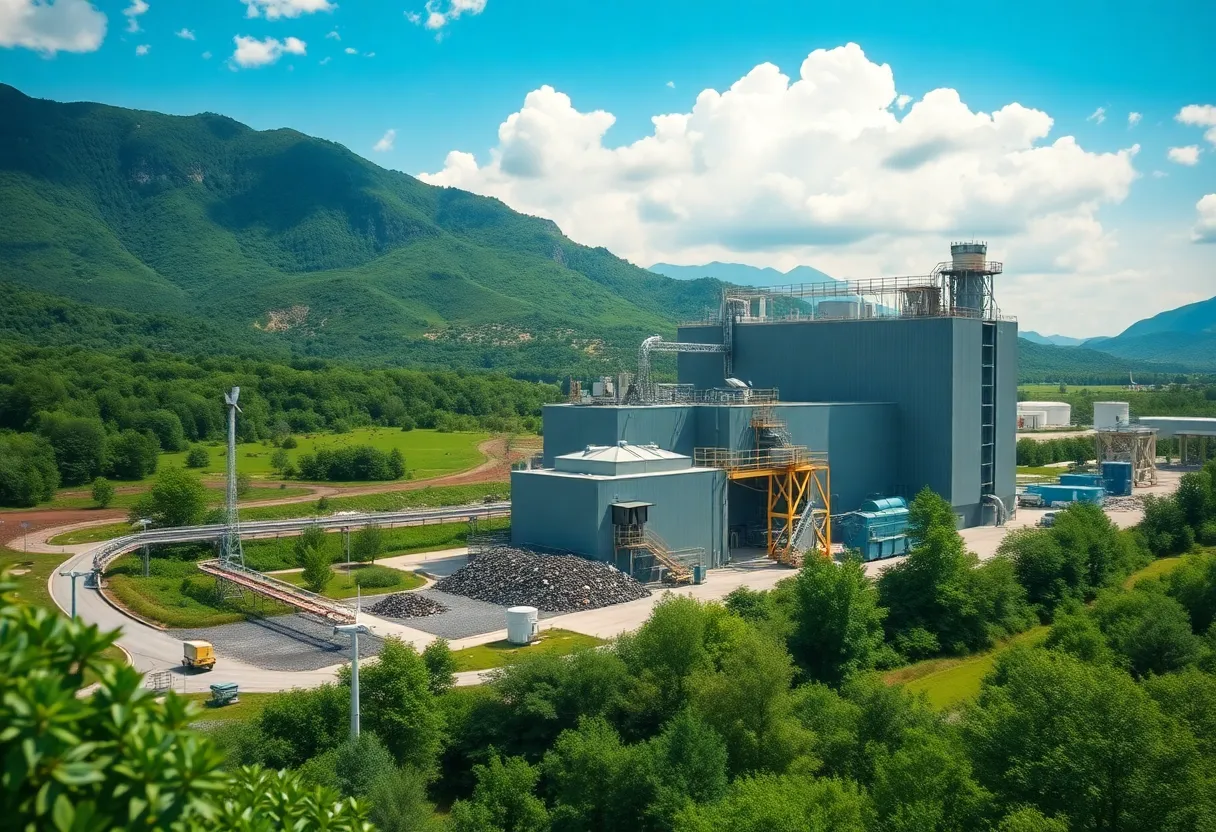 Exterra facility for processing asbestos mine waste.