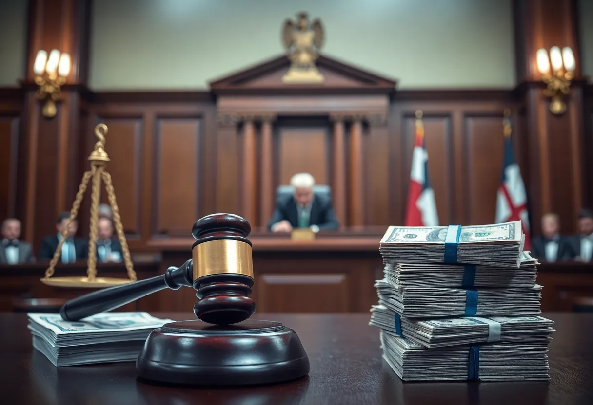 Courtroom scene illustrating the Free State corruption case trial