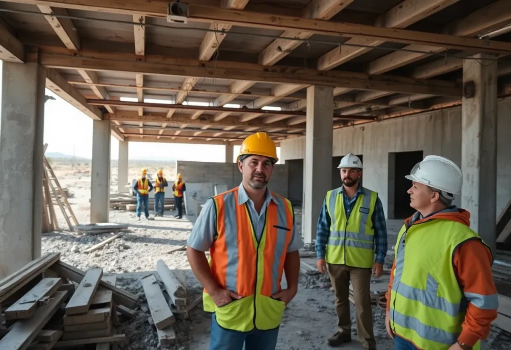 Construction workers in Gila Valley handling asbestos materials